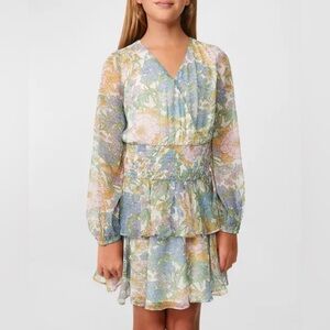 Bardot Junior Floral Dress with Blue and Green Accents
